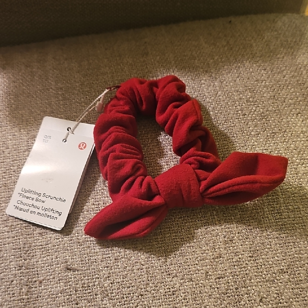 Lululemon Athletica Red Fleece Scrunchie